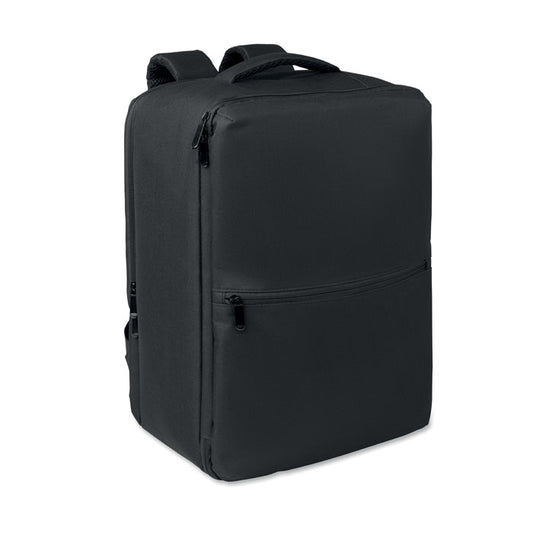CITYFLOW - Mochila RPET y bolsa vacío 18L, mochila negra con bolsillos y diseño acolchado.