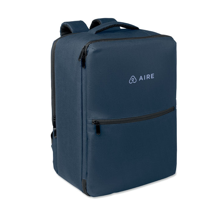 CITYFLOW - Mochila RPET y bolsa vacío 18L en color azul marino con bolsillo frontal y correas para la espalda.
