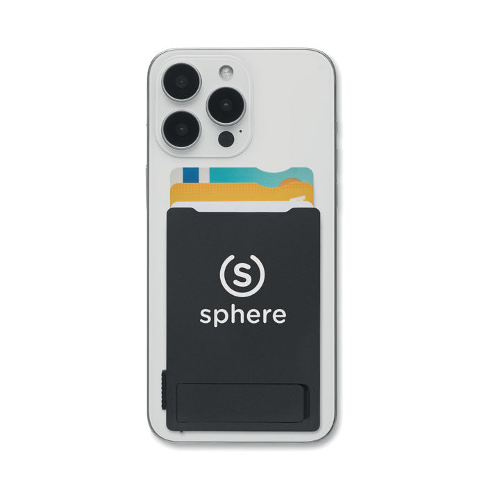 MACARD - Soporte y tarjetero magnético con diseño moderno para smartphone, soporta y organiza 3 tarjetas.