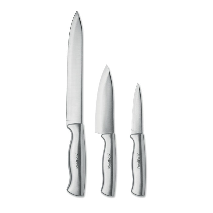 COCINERO - Juego de cuchillos  3 piezas, set de cuchillos de acero inoxidable con mangos confortables.