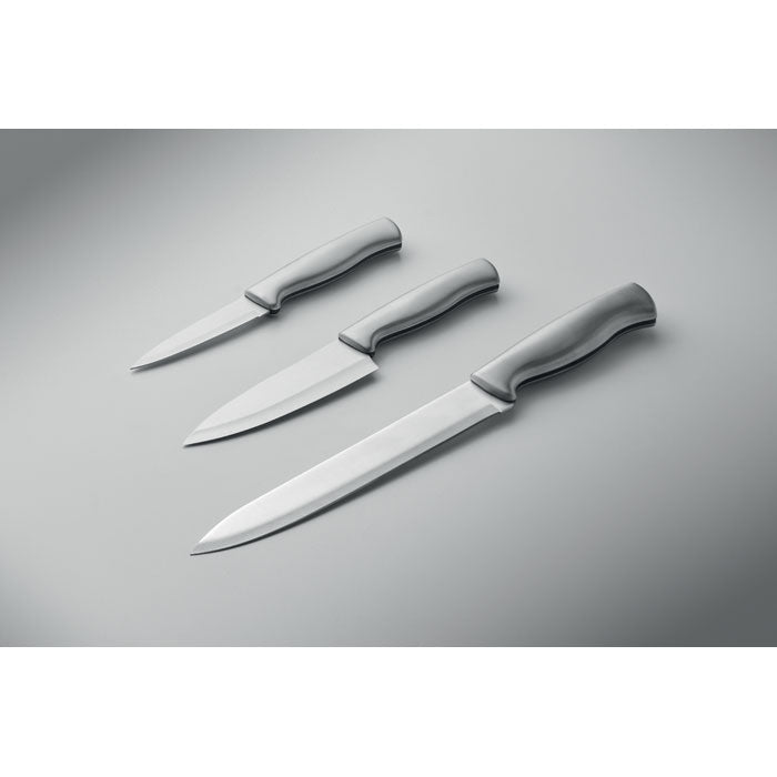 COCINERO - Juego de cuchillos  3 piezas: set de 3 cuchillos de acero inoxidable con mangos ergonómicos.