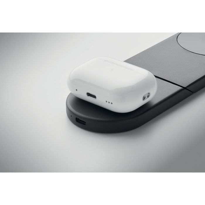Cargador inalámbrico ELASTI - Cargador plegable de 15 W con auriculares TWS en la estación de carga