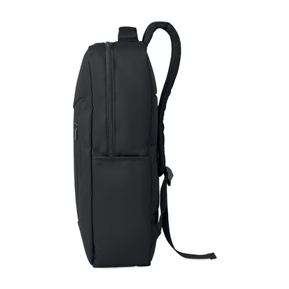 Mochila para portátil de 15 pulgadas en RPET gris, vista frontal completa