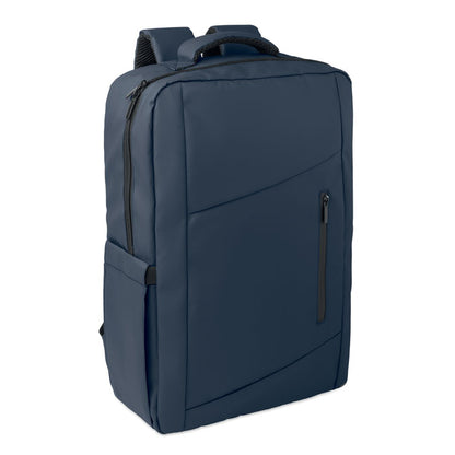Mochila azul marino para portátil de 15 pulgadas, vista lateral derecha