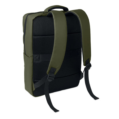 Mochila verde oliva para portátil de 15 pulgadas, vista lateral derecha