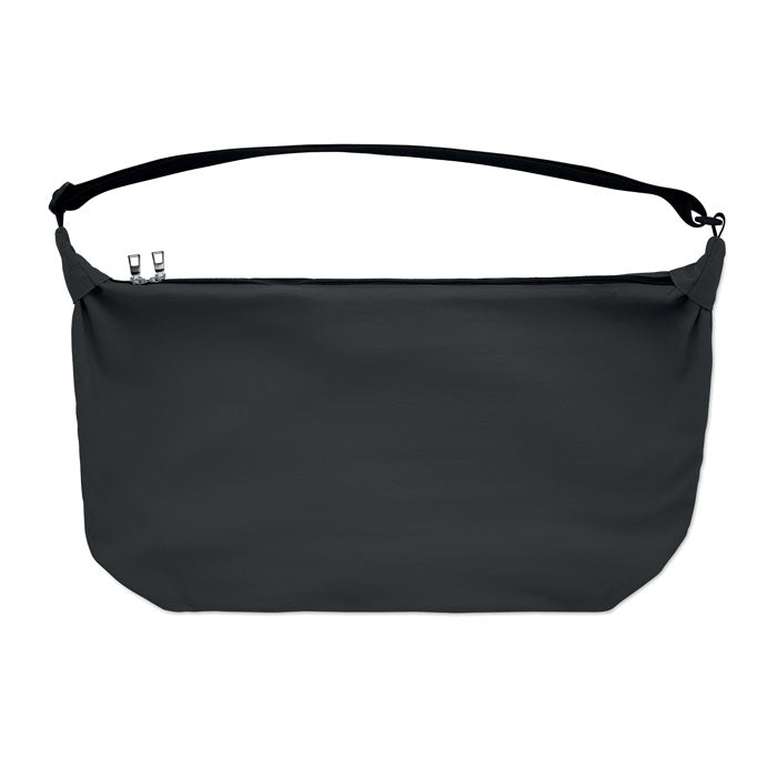 SLING - Bolsa urbana cruzada de nailon con correa ajustable y diseño resistente en color negro.