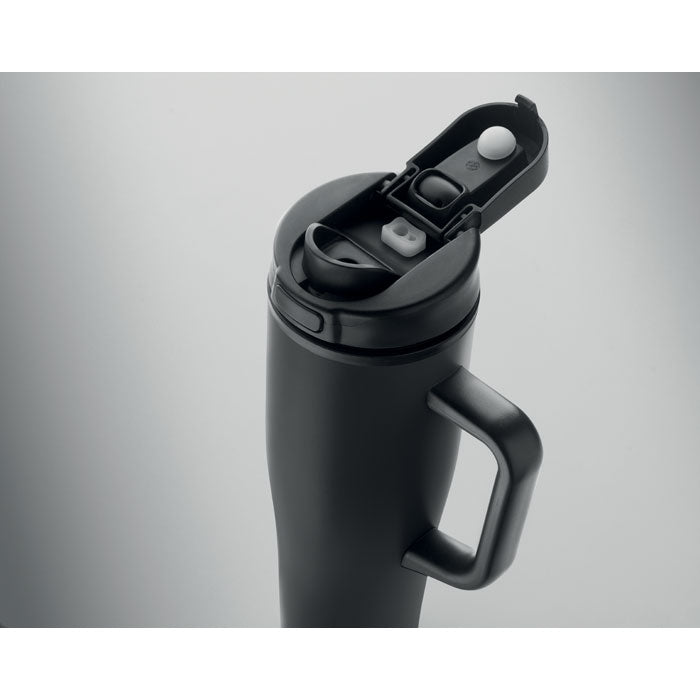 ATLANTA - Vaso de doble pared 900 ml con tapa 2 en 1 y asa, ideal para bebidas frías y calientes.