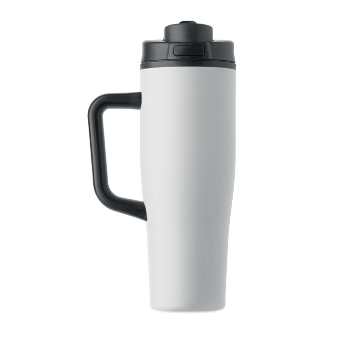 ATLANTA - Vaso de doble pared 900 ml, vaso térmico en acero inoxidable reciclado, tapa 2 en 1 con pajita.