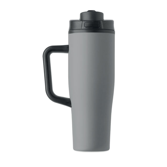 ATLANTA - Vaso de doble pared 900 ml en acero inoxidable reciclado con tapa y asa.