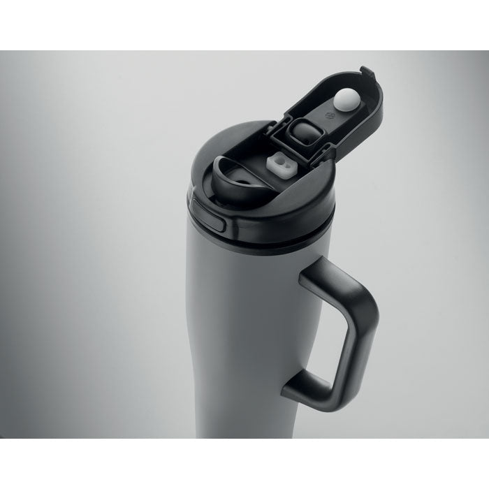 ATLANTA - Vaso de doble pared 900 ml con tapa 2 en 1 y asa, diseño moderno y práctico.