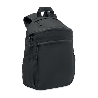 Mochila urbana de nailon ripstop negra de 10 litros