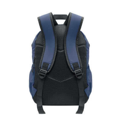 Mochila azul con espalda acolchada