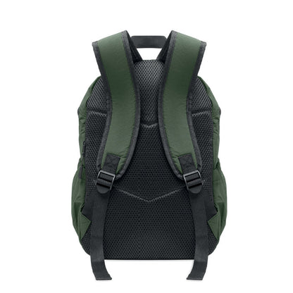 Mochila verde con espalda acolchada