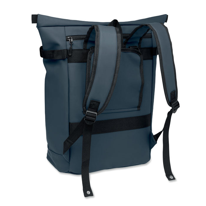 RIDE BACKPACK - Mochila PU para portátil 20L en color gris, diseño moderno y funcional con compartimentos.