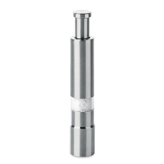 PRESSY - Triturador de sal o pimienta en acero inoxidable y acrílico, diseño moderno y práctico.