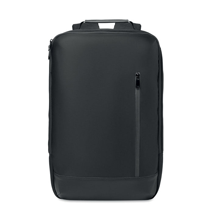 BOSTON - Mochila jacquard portátil 15" en color negro, con diseño moderno y bolsillo frontal, ideal para laptops de 15".