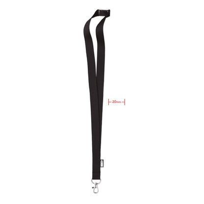  Lanyard de RPET 20 mm negro