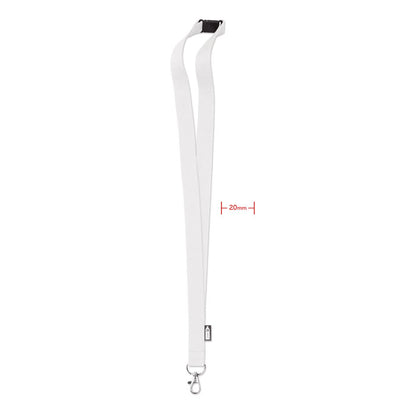  Lanyard de RPET 20 mm blanco