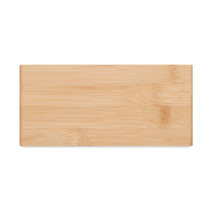 Vista superior de reloj rectangular de bambú