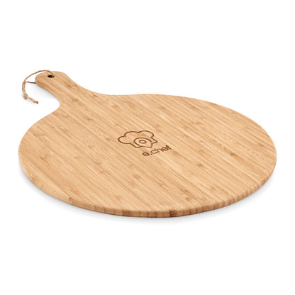 Tabla de madera redonda personalizada con logotipo