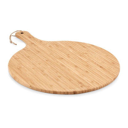 Tabla de cortar de madera redonda con mango