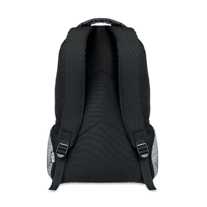 Espalda y tirantes acolchados de mochila negra 