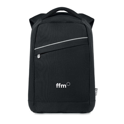 Mochila profesional abierta con compartimento para portátil y múltiples bolsillos con cremallera para cables, accesorios, ratín, libretas o power banks