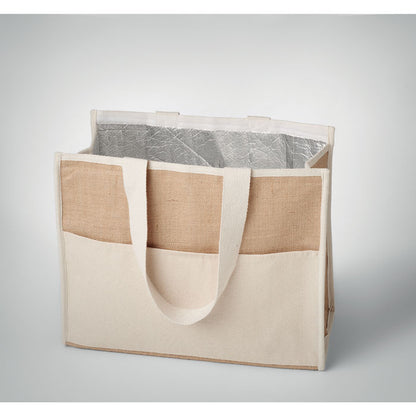 Bolsa de playa abierta de yute y canvas