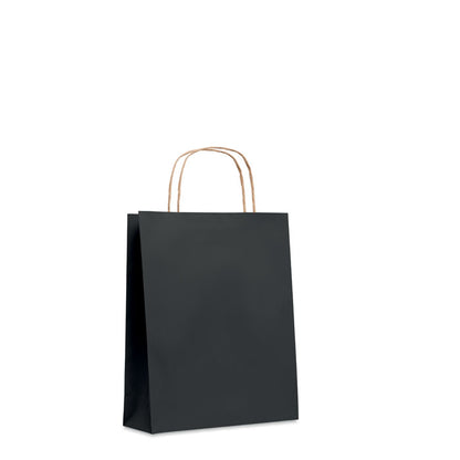 Bolsa de papel negra con fuelle