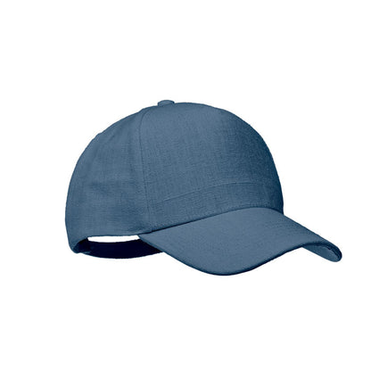 Gorra de cinco paneles de cáñamo color azul