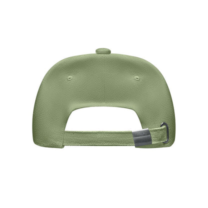 Parte trasera de gorra verde con cierre de ajuste metálico