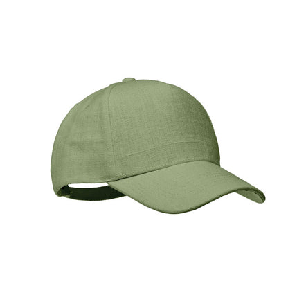 Gorra de cinco paneles de cáñamo color verde