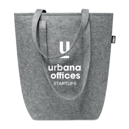 Bolsa de fieltro de la compra personalizada con logotipo blanco