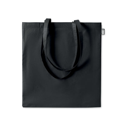 Bolsa de la compra negra de non woven RPET con asas largas