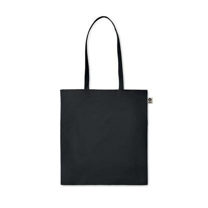 Tote bag negro de algodón con asas largas 