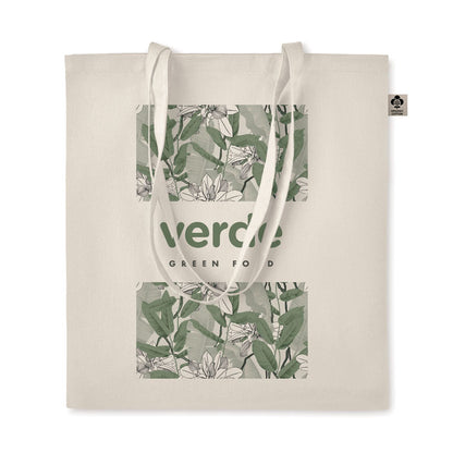 Bolsa de la compra de asas largas personalizada con gran imagen en una cara