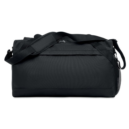 Bolsa grande de viaje negra con gran bolsillo frontal con cremallera y asa balndolera