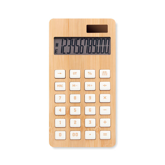 CALCUBIM - Calculadora bambú de 12 dígitos - Regalos Corporativos Personalizados · Clap Comunicacion