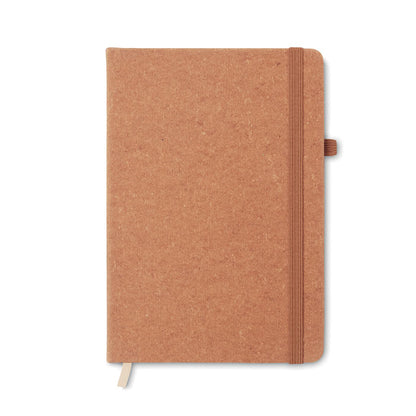 Vista frontal de libreta de cuero marrón