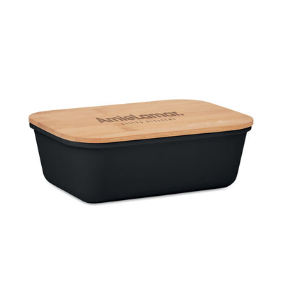 Taper negro personalizada con logotipo en tapa de madera
