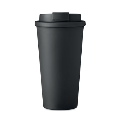 Lateral de Vaso de PP negro con tapa