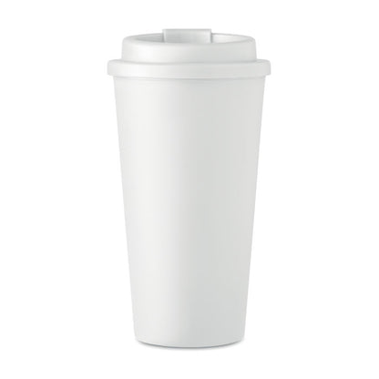 Vaso de PP blanco con tapa