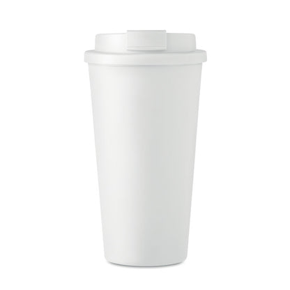 Lateral de Vaso de PP blanco con tapa