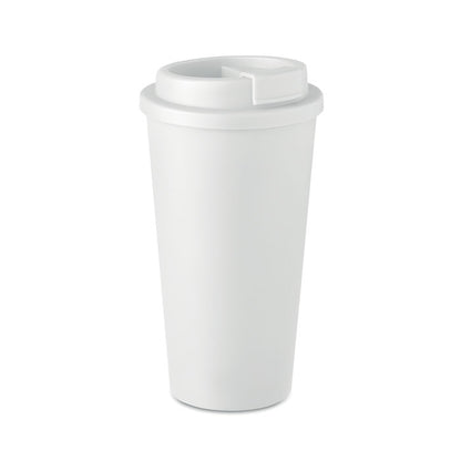 Vaso de PP blanco con tapa
