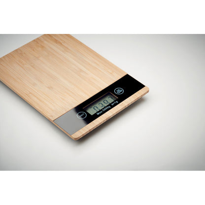 Bascula de cocina rectangular digital de madera