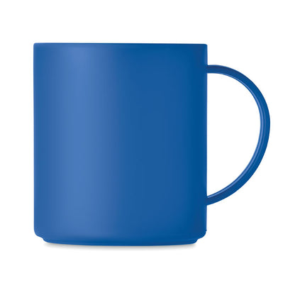 Taza azul de desayuno