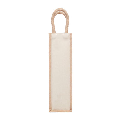Bolsa para botella de algodón natural y yute