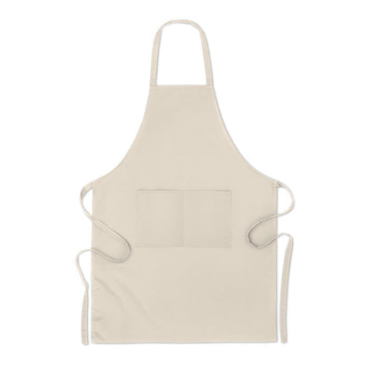 Delantal de cocina de algodón natural con bolsillo frontal