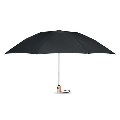 Paraguas 23'' automático negro con mango de madera