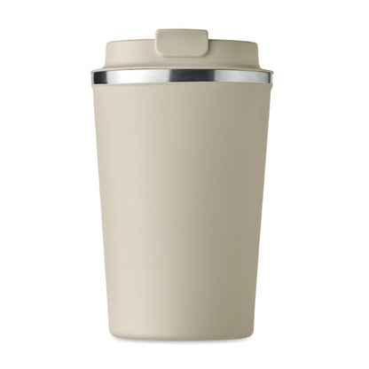 Vaso de acero inoxidable beige con tapadera